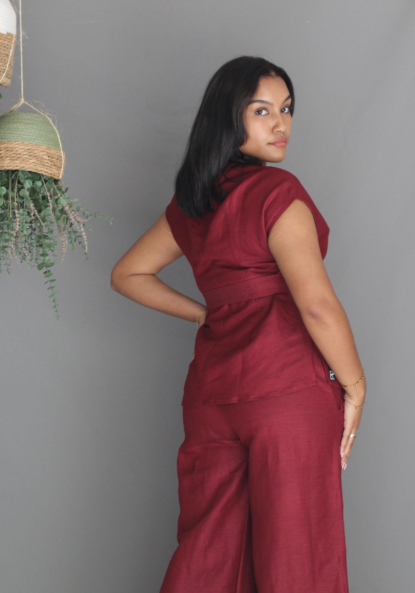 Tie Top -Maroon