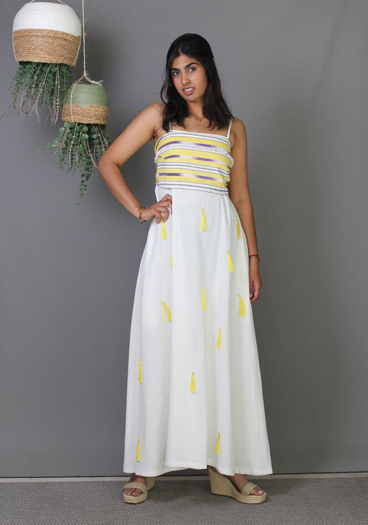 DanFini Dress - White (tassels)