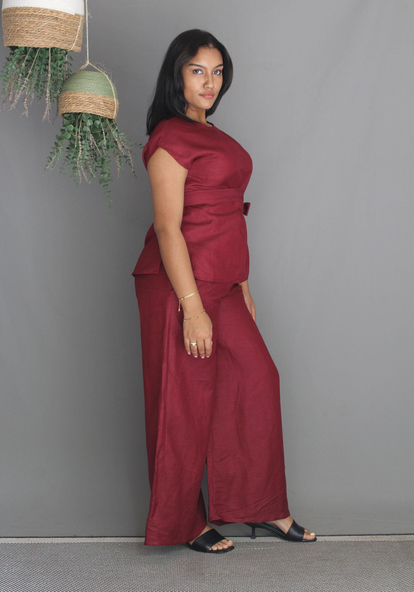 Tie Top -Maroon