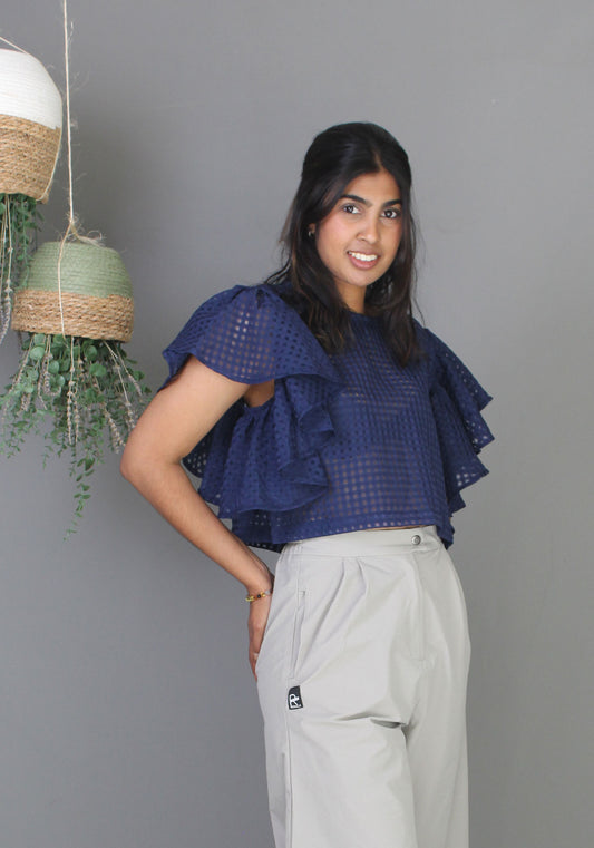 Sheer Top - Navy