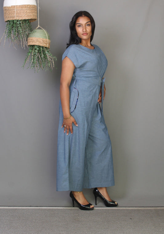 Tie Jumpsuit - Chambray