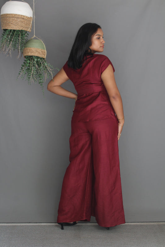 Wide Pants - Maroon