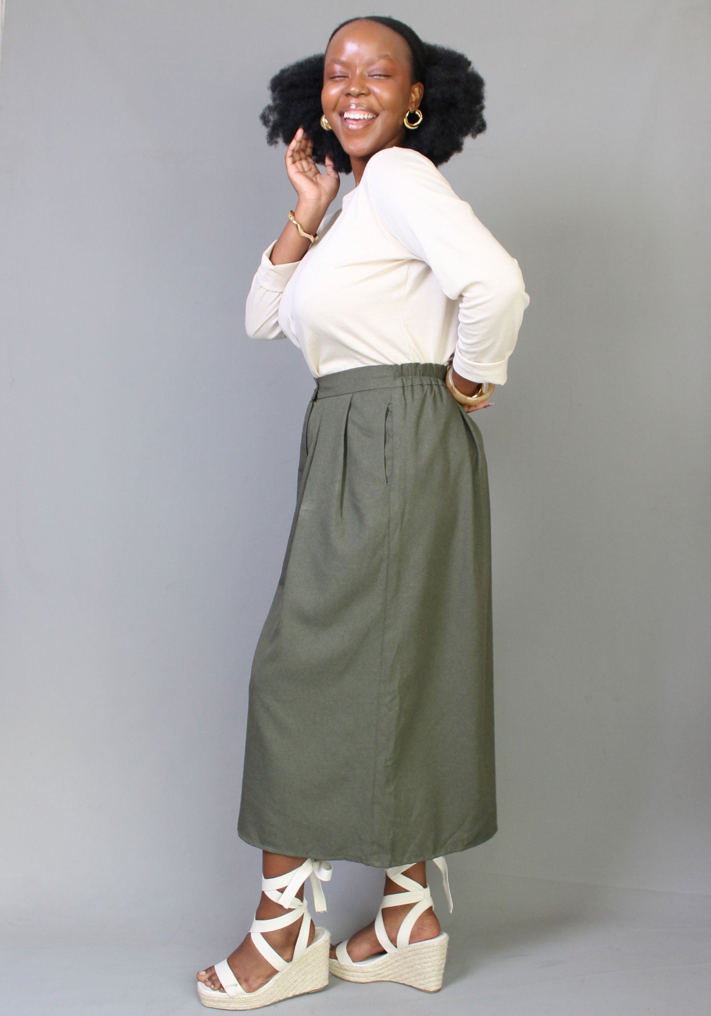 Cullote Pants - Olive Green
