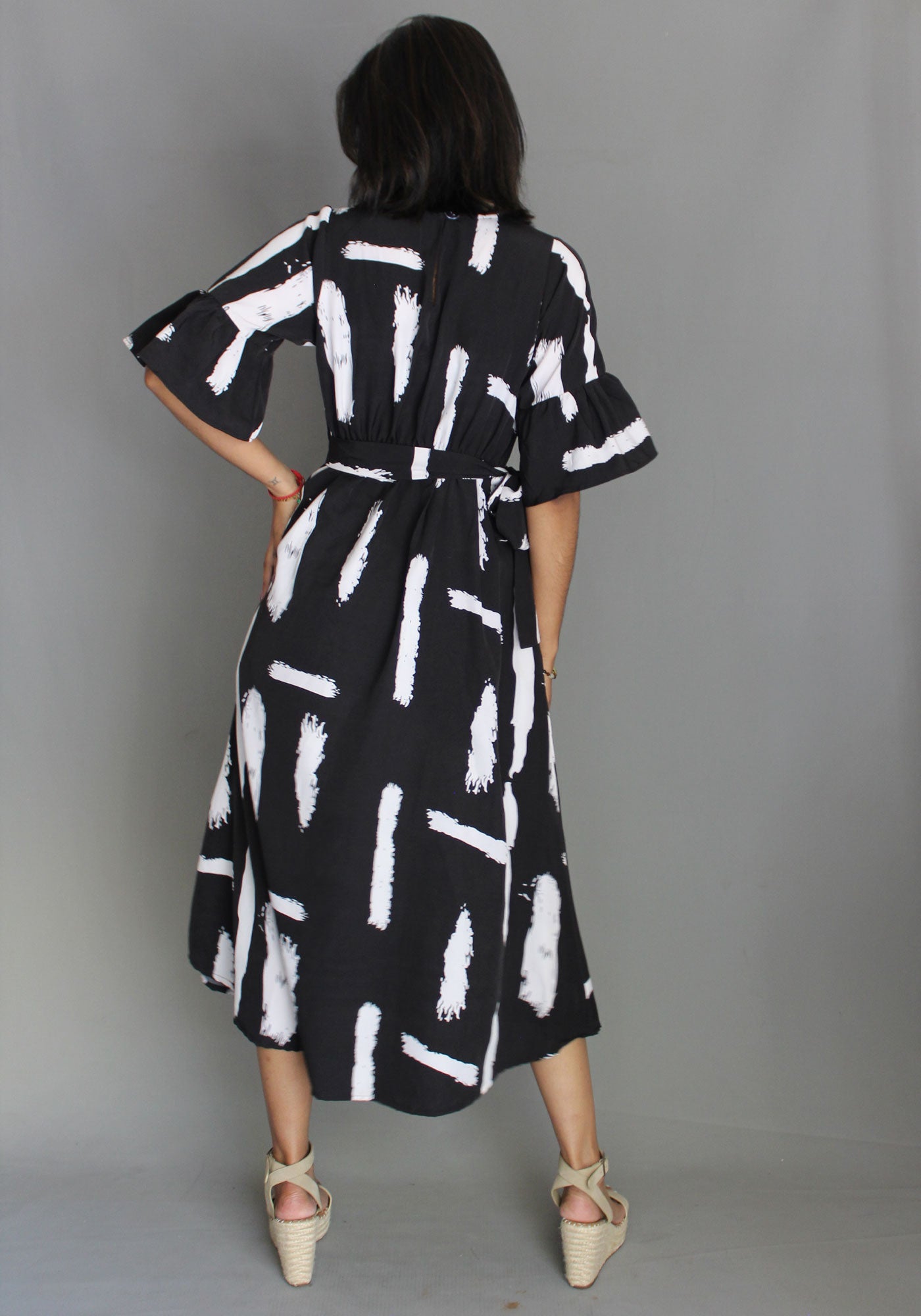Tie Dress - Black & White
