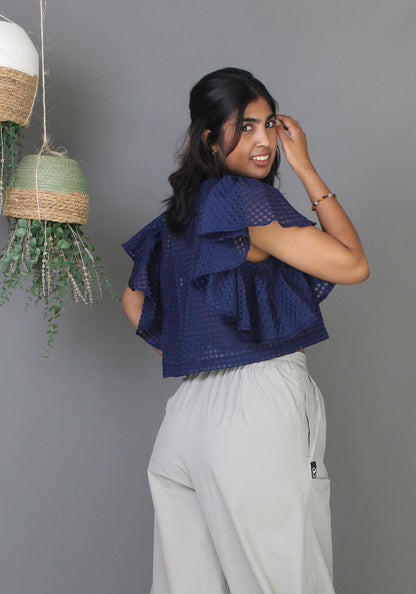Sheer Top - Navy