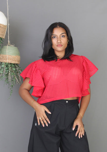 Sheer Top - Red