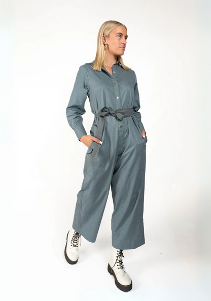Blue Shirt Jumpsuit