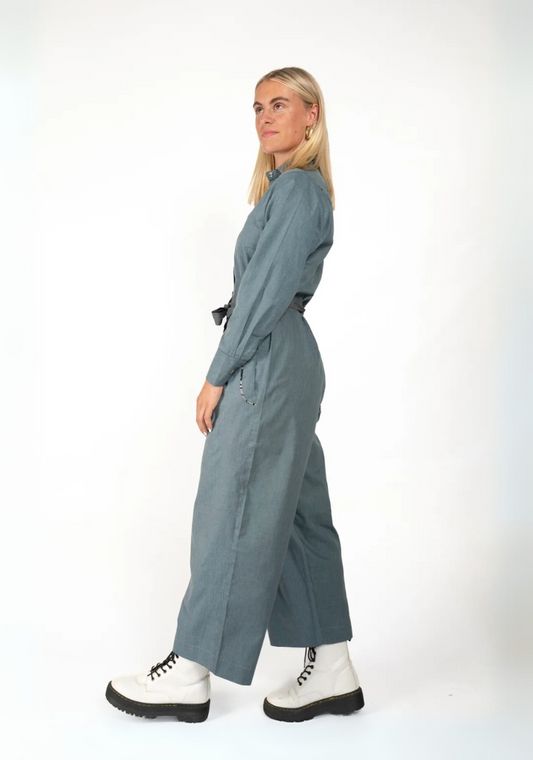 Blue Shirt Jumpsuit