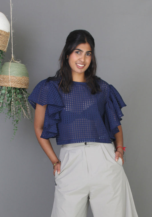 Sheer Top - Navy