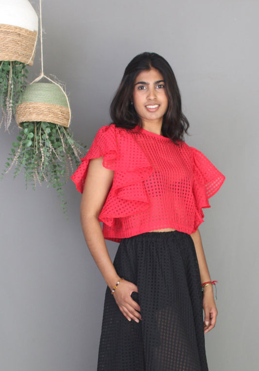Sheer Top - Red