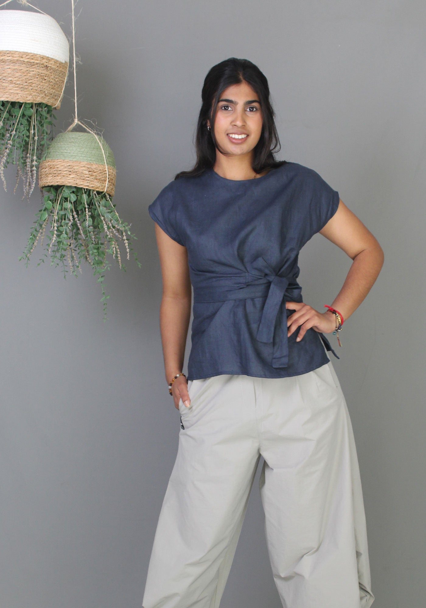 Tie Top - Navy
