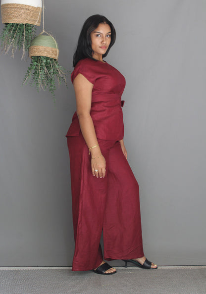 Tie Top -Maroon