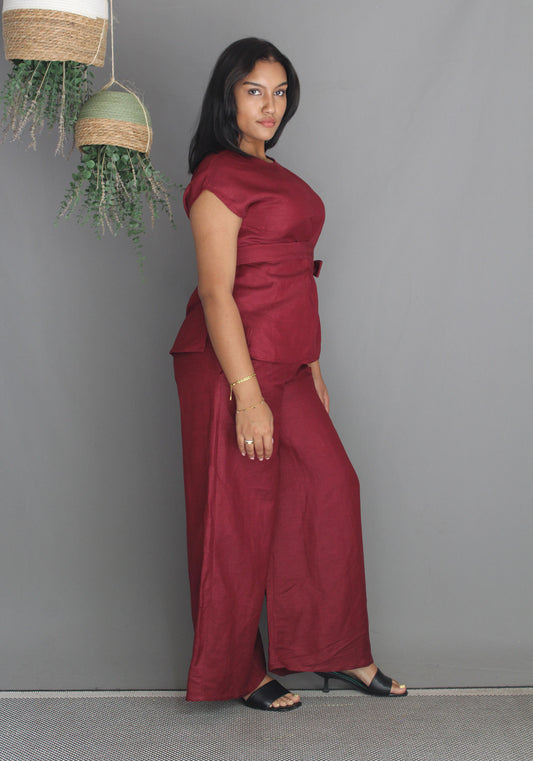 Tie Top -Maroon