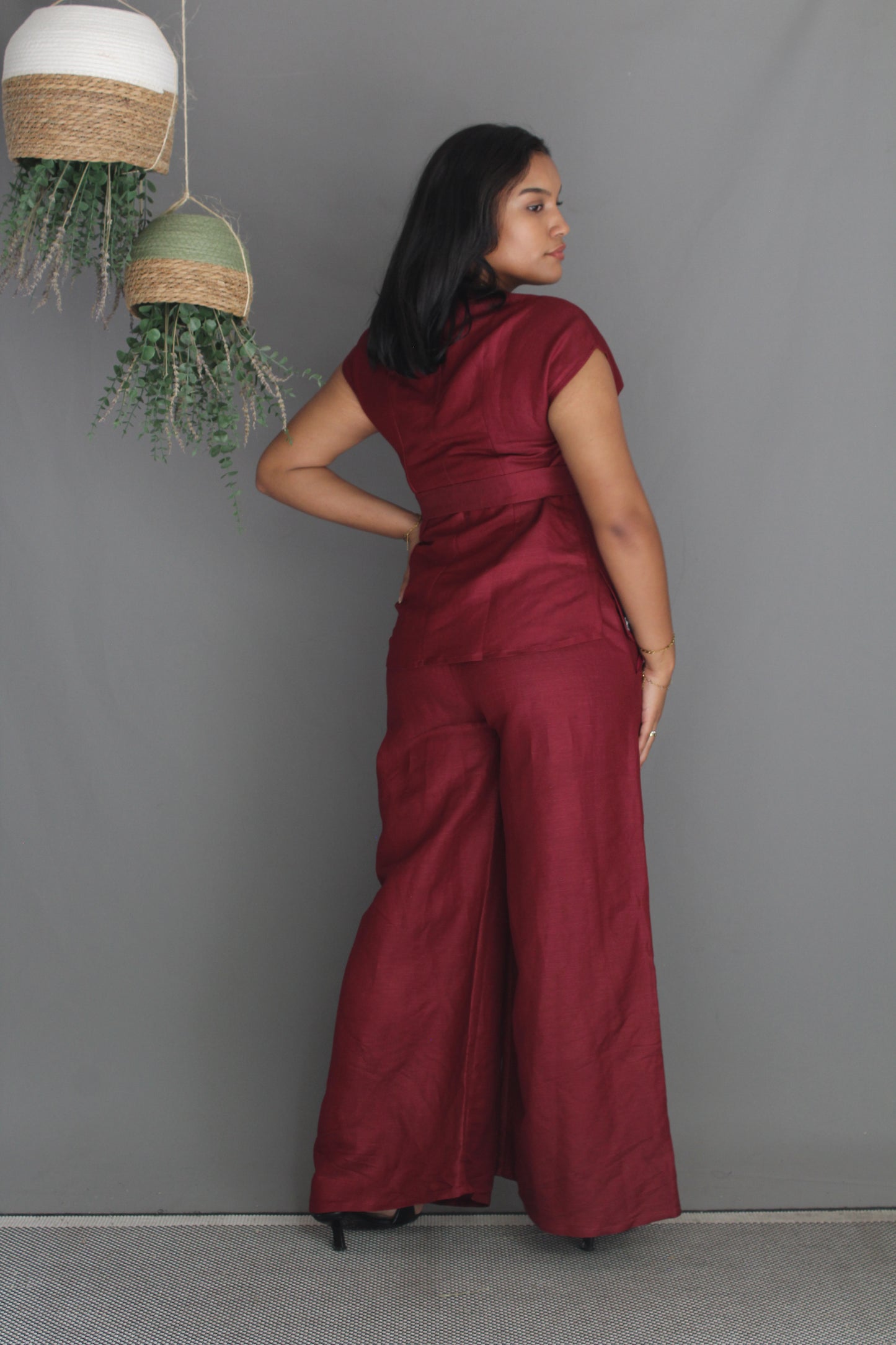 Wide Pants - Maroon