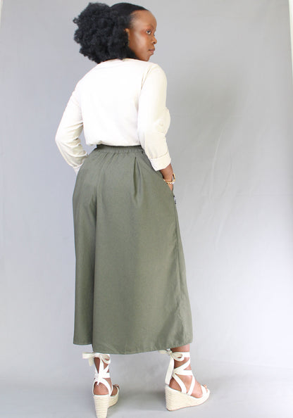 Cullote Pants - Olive Green