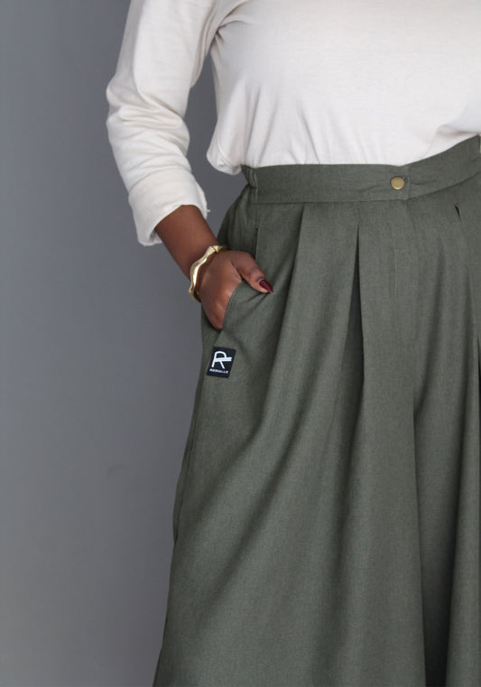 Cullote Pants - Olive Green