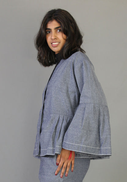 Peplum Kimono Jacket - Chambray Denim
