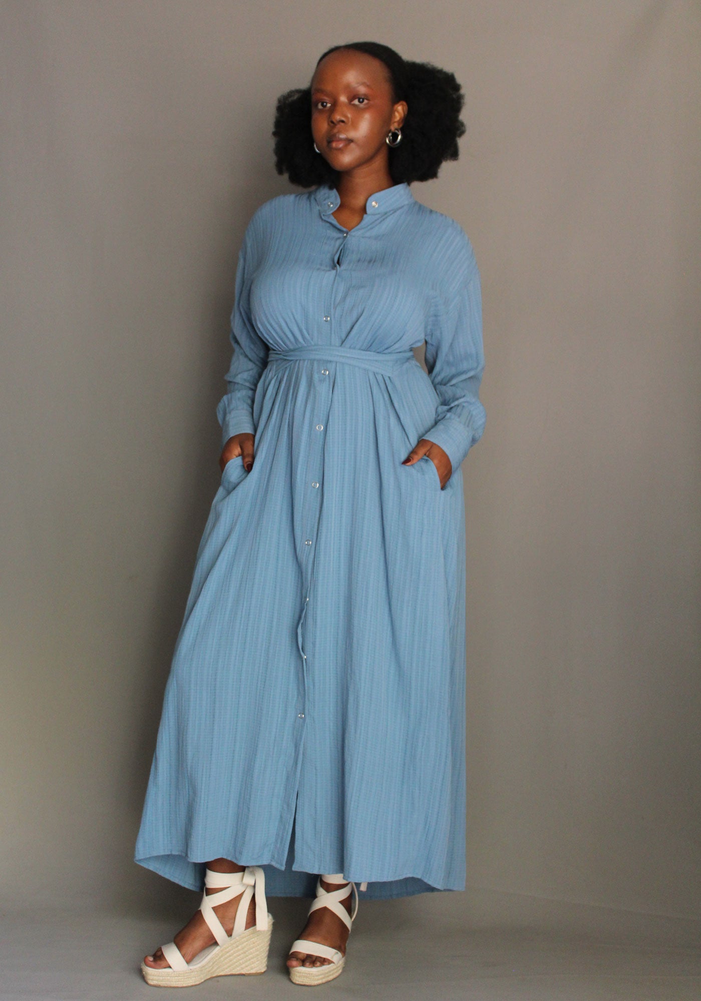 Anta Shirt Dress - Blue