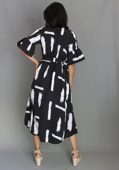 Tie Dress - Black & White